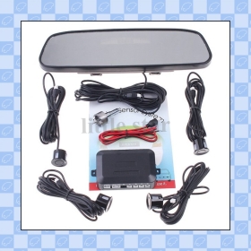 Car Parking sensor Espejo Retrovisor 4 sensores del estacionamiento del coche marcha atrás Radar Backup sistema de aparcamiento espejo retrovisor del envío libre