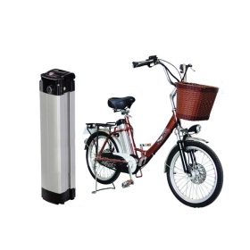 24V 10Ah akkumulátor elektromos kerékpár, e-robogó akkumulátor, akkumulátor eBike alumínium tokkal, BMS és töltő