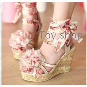 New wave and the Roman sandals thick hollow out with women's shoes wedges mouth high fish cake shoes