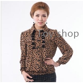 Leopard grain knitting shirt middle-aged women's clothing autumn outfit mother put render old garment unlined upper garment of spring