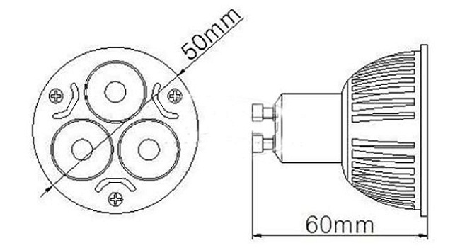 50pcs Power CREE LED GU10 3x3W 9W 110V 220V Wholesale 50pcs Lot High