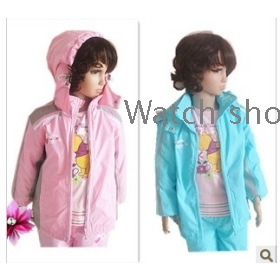 freeshipping Girl's sport suit (fleece-lined coat + clamp cotton pants)       