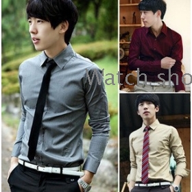 free shipping  New male outfit fashionable cultivate one's morality  long-sleeved shirt        