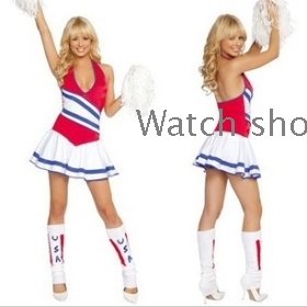 Pompom lányok!! Bassza cheerleader csapat ruházat sziámi ikrek szoknya bíztatnak jelmezek ruházat