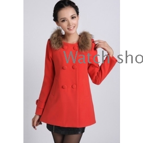 freeshipping Female collars double breasted cultivate one's morality woolen cloth coat         