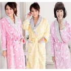 free shipping Thick coral fleece pajama leisure wear female heart-shaped bathrobe 
