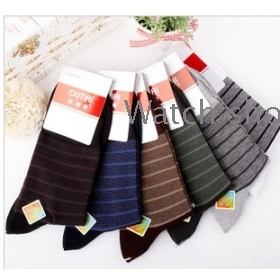 free shipping  Stripe male thick business deodorization breathable socks 6135