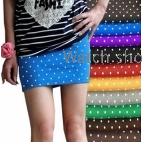 free shipping  Han2 ban3 dot candy color package hip female winter joker waist skirt