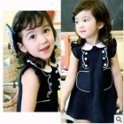free shippingNew han edition female children's clothing double-breasted sleeveless  dress 0786        