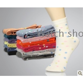 free shipping Female winter cotton color dot of jacquard thickness of socks        