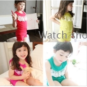  free shipping Summer of children's clothing   (T-shirt and shorts) suit 4567       