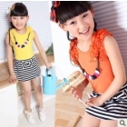 free shipping The new female children's clothing lovely summer han hem stripe dress 120225       
