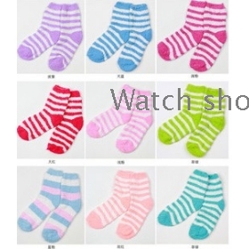 free shipping Towel female cute coral fleece floor thick warm pure cotton socks      