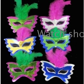 Halloween costume party children children's day butterfly double feather mask                  