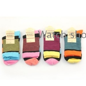 free shipping Stripe color color matching bar candy color female cotton socks      