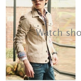 free shipping Spring clothing of short jacket lapel leisure male money cultivate one's morality thin coa      t