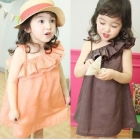 free shipping Female children's clothing snow spins falbala inclined brought condole carries a dress
