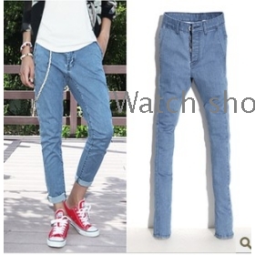 free shipping The new male exhaust clasp han2 ban3 low waist tide cowboy pants 