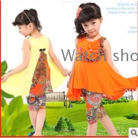  free shipping The new girl dress pants render summer sport suit children