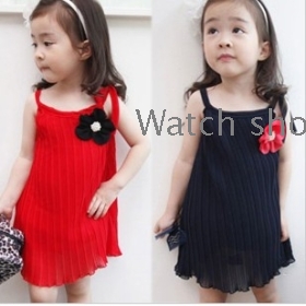 free shipping Female children's clothing temperament snow spins plait flowers condole carries a dress     