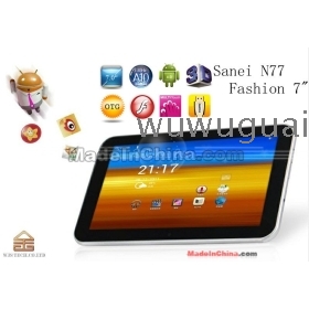 Sanei N77 Elite 7 pulgadas Tablet PC Android 4.0 ICS Multi -Touch de pantalla Allwinner A13 512MB 8GB WiFi Webcam