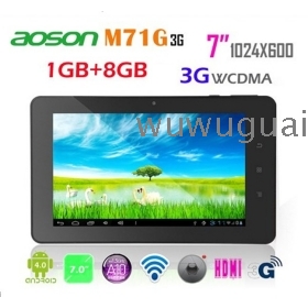 7inch Aoson M71G Tablet PC 3G טלפון שיחת אנדרואיד 4.0 1.2 GHz 1G 8GB Bluetooth 1024x600 קיבולי