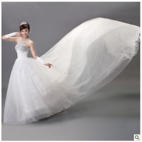 2013 New Arrival;luxury Rhinestone sweetheart long trailing wedding dresses
