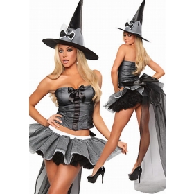 שמלה סקסית סברינה מכשפה תלבושות מפוארת למסיבת ליל כל הקדושים S8532 + מחיר זול יותר + עלות משלוח חינם + משלוח מהיר