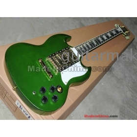 New green metallic  gold hardware 3 pickups Electric guitar Free shipping