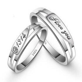 Couples'jewelry free shipping fashion  silver plated couple 'ring ,wholesale factory price