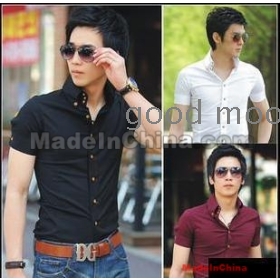 Male short-sleeved dress smock half sleeve no-iron business tooling pure white stripe shirts