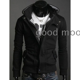Novi Freeshipping Moderan Slim Fit Men Zip Odjeća kaputa Jakne hoodies Coat tamnosivi ML XL XXL XXXL