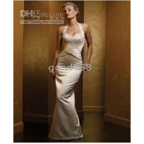 Custom Any Size Sexy Style Prom Dresses Applique Halter Evening Dresses Mermaid  Gowns 