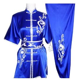 free shipping blue front openning wushu clothes