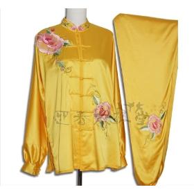 free shipping female gold wushu clothes with peony