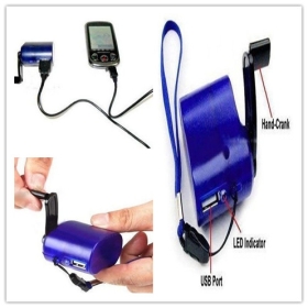 Mão Poder Dynamo manivela mini-usb carregador / USB Cell Phone Emergency Charger 100pcs/lot DHL Frete grátis