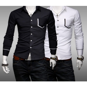 Großhandel - Casual Langarm- Qualitäts-Männer Pur Baumwoll-Shirt