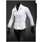 men's fashionable personality casual long-sleeve slim shirt 