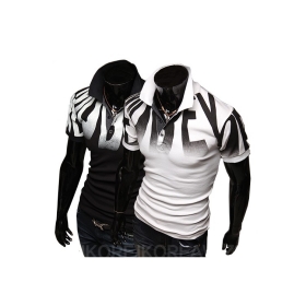 Fashion Men's short Sleeve  Shirts with high collar/ Pullover T-shirt for man 