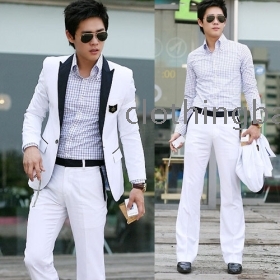 Men's Casual Slim fit Skinny business suits(coat+pant) free shipping 