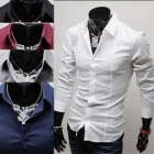 Mens casual slim fit dress shirts / Men's Long Sleeve cotton Shirt 4c32