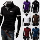 Fashion Men's short Sleeve Shirts with high collar/ Pullover T-shirt for man