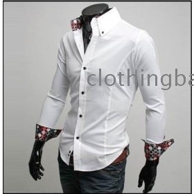 Uomo Caucal manica lunga delle camice di vestito di business Dress Shirts Spedizione Gratuita