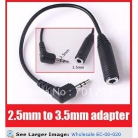 Wholesale EC-00-020 Brand New 2.5mm to 3.5mm headphone adapter 3.5 mm jack , 2.5 to 3.5, Free shipping 