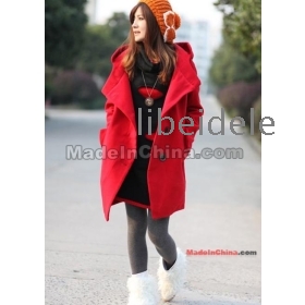 free shipping/Qiu dong big turndown hooded fur overcoat