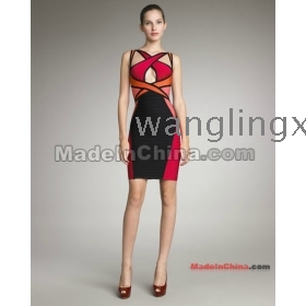 Women's Bandage Dress Celebrity Sleeveless Cocktail Party Evening Dresses  -041