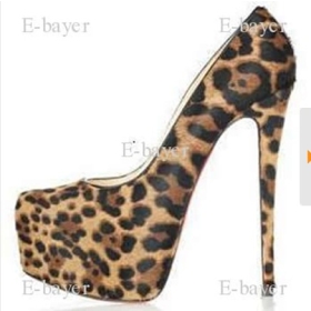 New Genuine Leopard Upper 160mm High Heels Pumps Shoes With Hidden Platform