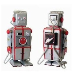 free shopping Wholesale -5pcs/lot Winding walking tin toys 502  robot 9.5cm