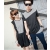 free   shipping New sundress male short sleeve T-shirt dresses stripe black and white sweethearts outfit    