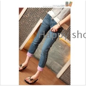 Jeans 7 minutes of pants female summer show thin breeches han edition leisure trousers blue pencils trousers/feet nine minutes of pants       